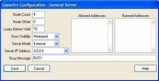General Server settings